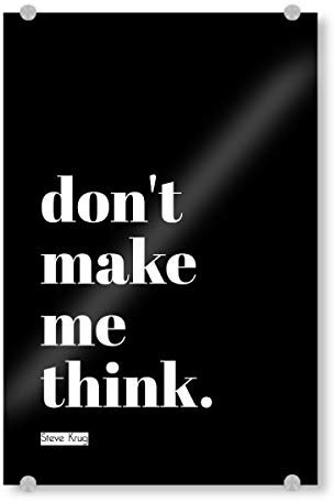 artboxONE Acrylglasbild 60x40 cm Typografie Don't Make me Think (Black) - Bild Design Steve krug Typo