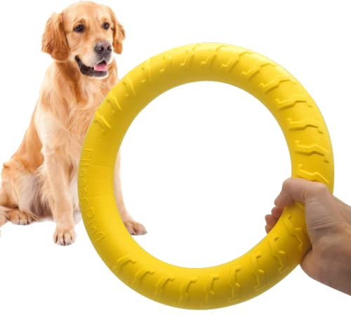 DLDER XL Large Indestructible Dog Toys, Dog Chew Toys for Aggressive Chewers,Flying Discs for Medium/Large Breeds. Floating Dog Ring Toys for Throwing, Catching, Grabbing. (12 Inch)