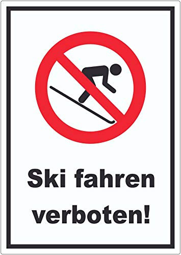 Ski fahren verboten Aufkleber A9 (37x52mm)
