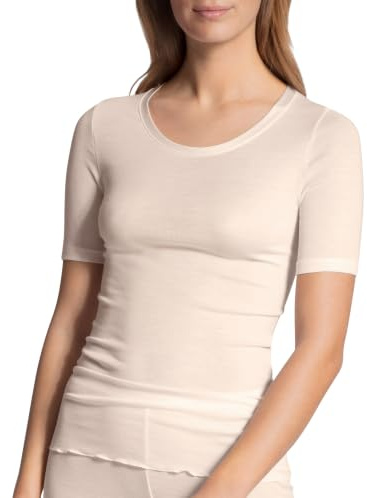 CALIDA True Confidence T-Shirt Damen | aus Wolle-Seide, Feinripp, temperaturausgleichend, geruchshemmend