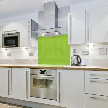 Lime Green - Colour Block Glass Splashback (600w x 700h)
