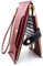 Portefeuilles pour Femmes en Cuir Véritable RFID Bloquant Le Porte Cartes Multi Plis avec Poche Zippée Rouge