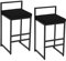 Kücheninsel Counter Barhocker Esszimmerstühle | Hocker Metallbeine und Samtkissen | Barstuhl Sitzhöhe 60cm | 4 Farben erhältlich (Schwarz, 2er-Set 66cm)