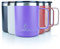 Yoelike Insulated Coffee Mug with Handle, 410ml/14oz Double Wall Vacuum Stainless Steel Travel Coffee Mug Spill Proof, Powder Coated Camping Mug for Office Outdoor Hot Cold Drinks Purple