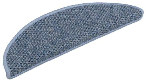 vidaXL Treppenmatten 15 STK., Stufenmatten Selbstklebend, Treppenteppich in Sisal-Optik, Treppenstufenmatte Treppenschutz, 56x17x3cm Blau