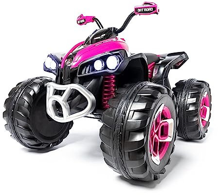 ATAA Quad eléctrico Infantil 12v - Rosa - Coche eléctrico para niños y niñas con batería 12v y Mando para Padres