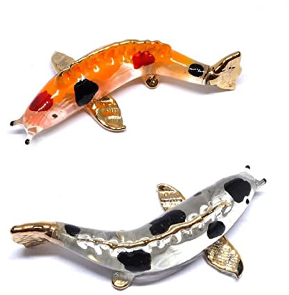Handgefertigtes Mini-Set aus Glas, Koi-Fischgeblasen, Glaskunst, Tierfiguren, Figuren für Jahrestag, Geburtstag, Ornament, Miniatur Cool Stuff Home Room Garten Tischdekoration Aquarium Dekoration A