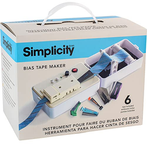 Simplicity 3881925US Bias Tape Maker Schrägbandformer, Kunststoff, weiß, Einheitsgröße