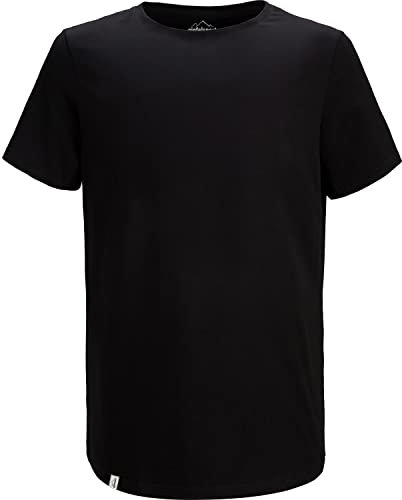 Merino Shirt - Thermounterhemd Kurzarm I Thermo Oberteil aus 100% Merinowolle I schwarz, Größe M