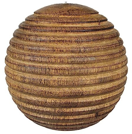 Clayre & Eef Weihnachtskugel Ø 12 cm Braun Holz Weihnachtsbaumschmuck
