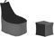 Momiralland Classic Sitzsack XL - XXL mit Hocker Sitzkissen BodenKissen Sessel In- & Outdoor geeignet Gaming Sitzsack für Erwachsene und Kinder… (Anthrazit – Schwarz, XXL - Durchmesser 78 cm)