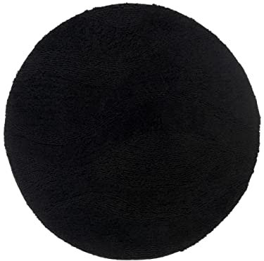 RugVista Badematte Breeze, ∅ 70 cm, Rund, Mittelflor, Anti-Rutsch, Moderner Badteppich, Maschinenwaschbar bis 30°C, 100% Baumwolle, Schwarz