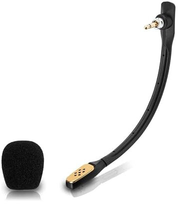 Gaming Microphone WIth Foam Cover For Logitech ASTRO A40 A40TR Replacmenet Headset Mic (Black)