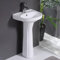 Lavabo sur colonne monobloc, lavabo sur colonne en céramique pour salle de bain, lavabo sur colonne avec trop-plein, avec robinet d'eau chaude et froide, lavabo sur colonne blanc (Size : C)