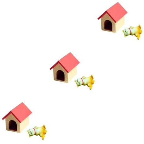 Toyvian 6 STK Miniaturmodell Miniaturen Dekoratives Modell Puppenhaus-Accessoire Puppenhauszubehör Mini-dekor Mini-verzierung Mini-zubehör Hundehütte Hölzern Essen Spielen