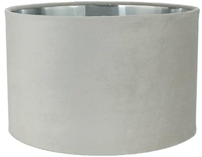 Lampenschirm Pendelleuchte Stoff Hellgrau Silber Wohnzimmer E14 E27 rund Ø28 cm Schlafzimmer Esszimmer Zylinder Textil Ersatz Schirm für Hängelampe
