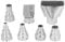 7Pcs 35mm Stainless Steel Heat Gun Nozzle Set for 1500 to 2000W Hot Air Guns for Pipe Welding PVC Shrinking