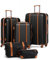 FERGÉ Kofferset Hartschale 5-teilig Milano 3 Größen Hartschalenkoffer Set + Reisetasche + Kulturbeutel - 3er Set Reise-Koffer 4 Rollen, leicht Reisen schwarz