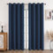 CUCRAF Vorhang 100% Blickdicht Leinen Gardinen mit Ösen Verdunklungsvorhänge Gardinen Navy Blau H200 x B140 cm 2er Set, Thermovorhang Kälteschutz Schallschutz Vorhang für Wohnzimmer Schlafzimmer