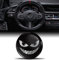 Biomar Labs 3D Silikon Aufkleber Kompatibel mit BMW 36131181082 Emblem Lenkrad 45mm Plakette Zubehör Teile Decals Lenkrad Dekoration Silber Schwarz V 31