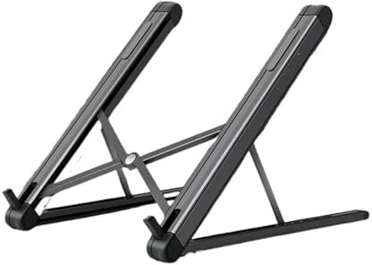 WGJJPQYK JP-2 Einfach zusammenklappbarer Laptop-Ständer aus Aluminium for 11–15,6 Zoll, ultraleichter Desktop-Laptop-Ständer, tragbarer Laptop-Ständer(Color:Black)
