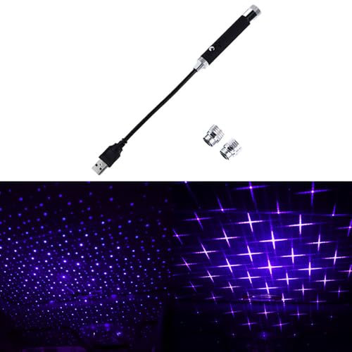 Yufana Innen Atmosphäre Licht, USB Nachtlicht Bunt, Mini Auto Decke Starlight, LED-Atmosphäre-Lichter, Innen Lampe, Geeignet für Die Partybar im Auto zu Hause (Lila Blaues Licht)