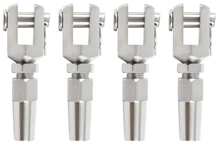Serre Cable Acier Câble métallique en acier inoxydable 316, 6mm, 4 pièces, fourchette/terminal à mâchoires, garde-corps, raccord de bricolage, Installation rapide, qualité Marine Serre Cable Inox