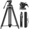 SIRUI Treppiede video con meccanismo a sgancio rapido, resistente treppiede per fotocamera da 190,5 cm con testa fluida a 360° compatibile per DJI RS, per piastra QR Manfrotto per videocamera,