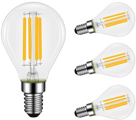 Caldarax 2 Stück E14 Rot LED Glühbirnen 4W 230V, Tropfenform, Ersatz für 40W Glühlampe, 400LM, G45 Klare Filament LED-Lampen, E14 Farbige Rot Glühbirne, für Hochzeit Halloween Weihnachten Party Bar
