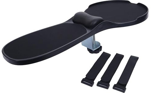 2in1 Armauflage mit Mauspad HWC-N76, Tisch-/Armlehnen-Mousepad Gelenkstütze Handgelenkkissen ergonomisch 90° verstellbar
