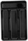 Silverware Holder Small Kitchen Utensil Drawer Organizer Plastic Silverware Organizer Utensil Holder with 4 Compartments Silverware Tray Cutlery Organizer Black