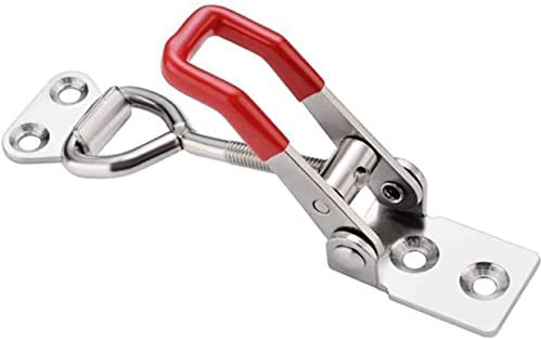 Hose Clips,Jubilee Clips, 2pcs Toggle Latch Catch Toggle Clamp Adjustable Cabinet Boxes Lever Handle Lock Hasp(Medium 2pcs)