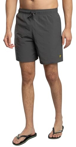 Lyle & Scott Herren Einfarbige Badeshorts, Gunmetal, S