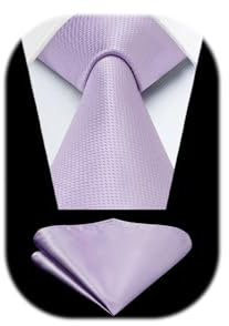 Enlision Cravatta Uomo Viola Elegante Solida Cravatte e Fazzoletto da Taschino Classico per Matrimonio Feste