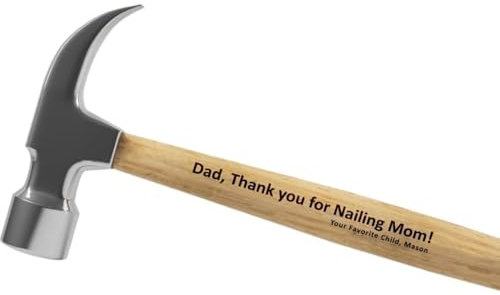 Personalisierbarer Hammer mit Gravur von Tochter, individueller Hammer für Männer, Ehemann, Jahrestag, Vatertag (33 x 14 cm)