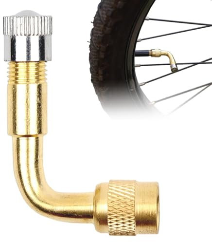 Extensions de Valve 90 degrés, rallonge de Valve en cuivre pour, Adaptateur Valve Pneu Raccord Prolongateur Coudee, pour Voiture, Moto, Vélo, Scooter| Résistant à la Rouille et à la Chaleur