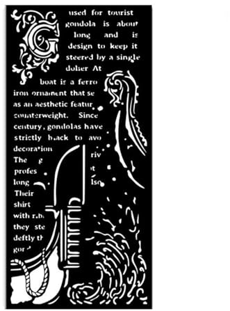 Stamperia - Thick Stencils for Scrapbooks, Albums, Cards, Bullet Journalling, and More, Flexible Material, Easy to Clean, Perfect for Hobbies, Crafts and Gifting (Venice, City of Art - Gondola)
