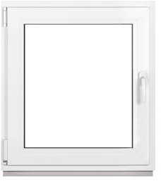 Framex Finestra in plastica bianca, larghezza x altezza 80 x 90 cm (800 x 900 mm), 3 scomparti (32 mm), girevole DIN a sinistra, di alta qualità, tutte le misure