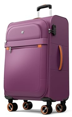 ABISTAB Trier Weichschalenkoffer M 66 cm, Zahlenschloss, Rot | 77 L, reißfestes Oxford-Gewebe, leise 360°-Rollen, Zahlenschloss sowie Spanngurten, Netzfach und Trennwand