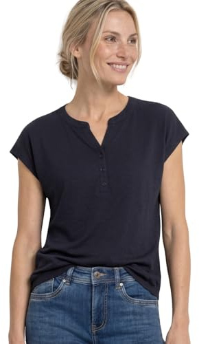 Damen Dropped Shoulder Shirt mit Split Neck