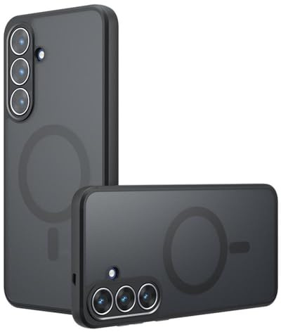 Wigento Magnetische Hülle für Samsung Galaxy S26 5G, kompatibel mit MagSafe, TPU und Kunststoff, matt, stoßfest, präzise Aussparungen Handyhülle (Schwarz)