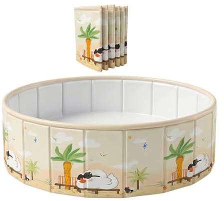 Piscina infantil con suelo antideslizante, plegable para niños y perros