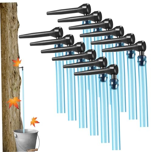 Grsrkep Maple Syrup Taps with 24in Tubes 12 Set Food Grade Non-slip Maple Syrup Tapping Kit L-shaped Tree Taps for Supplies