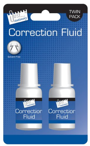 Just-Stationery 20 ml Correction Fluid Bottle (Pack of 2), 6055