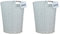 ARPAN Set of 2 White Resin Plastic Strong Round Waste Paper Bin/Basket/Storage - Ideal for Home, Office, Hotels