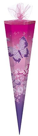 Schultüte / Zuckertüte / 70cm / eckig / Schmetterlinge