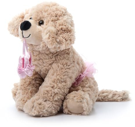 The Petting Zoo Ballerina Scruffy Dog Stuffed Animal, Gifts for Kids, Caramel Brown Dog Plush Toy 10 Inches