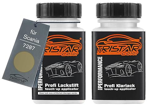 TRISTARcolor Autolack Lackstift Set für Scania 7287 Olivgroen/Olivgrün Basislack Klarlack je 50ml