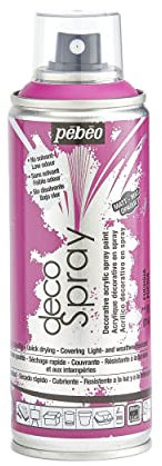 PEBEO - Peinture Acrylique en Spray - Pour la Décoration Multi Supports en Intérieur et Extérieur - Base Eau, Faible Odeur - 200 ml - Finition Mate - Coloris Fuchsia, 750 ml (Lot de 1)