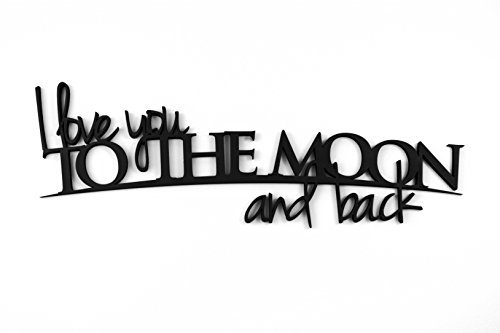 3D-Holzausschnitt, Aufschrift I Love You To The Moon And Back, 20,3 x 53,3 cm